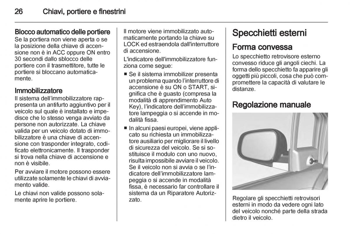 Chevrolet Spark M300 manuale del proprietario / page 26