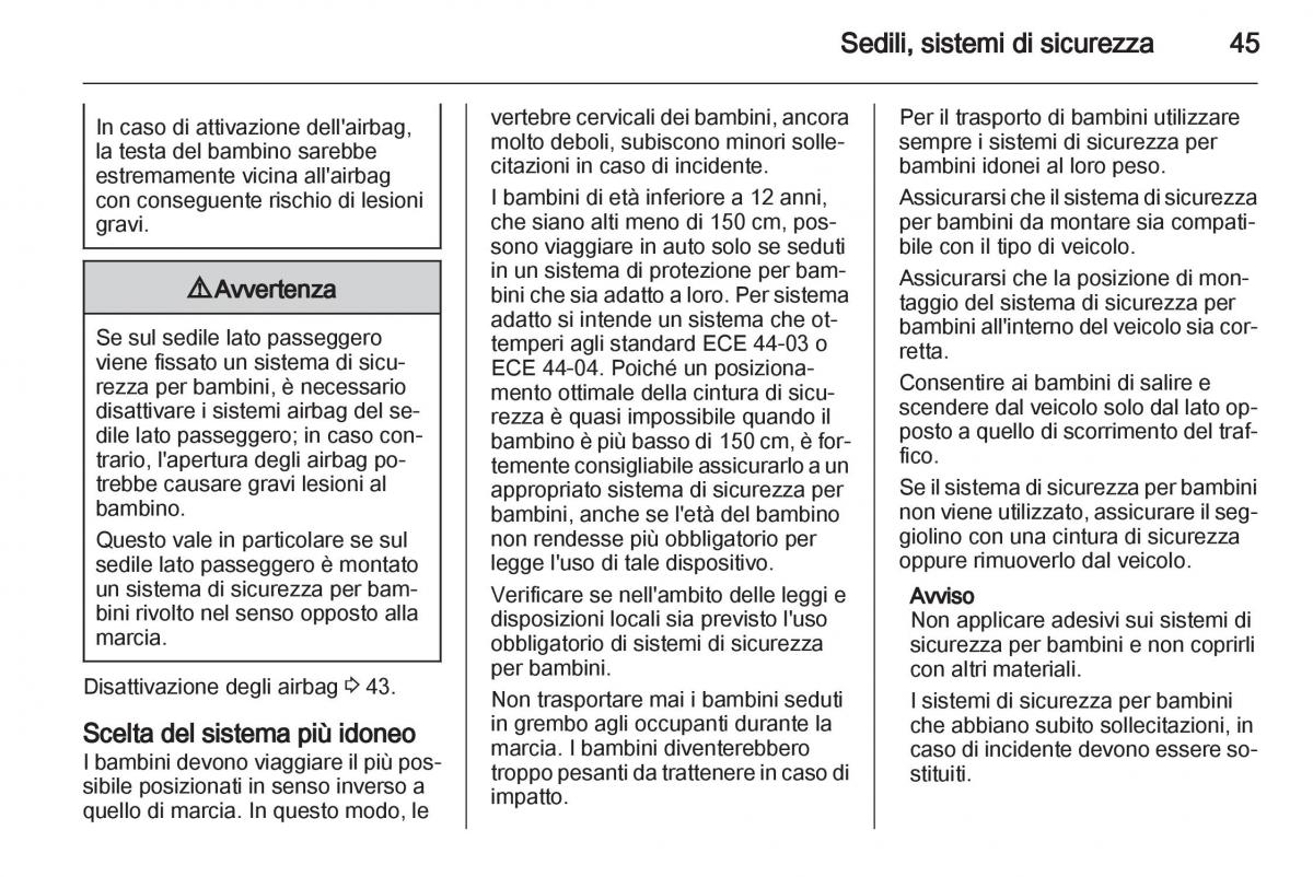 Chevrolet Spark M300 manuale del proprietario / page 45