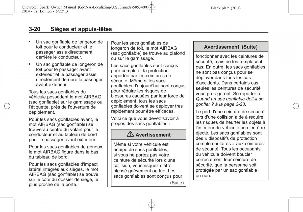 Chevrolet Spark M300 manuel du proprietaire / page 60