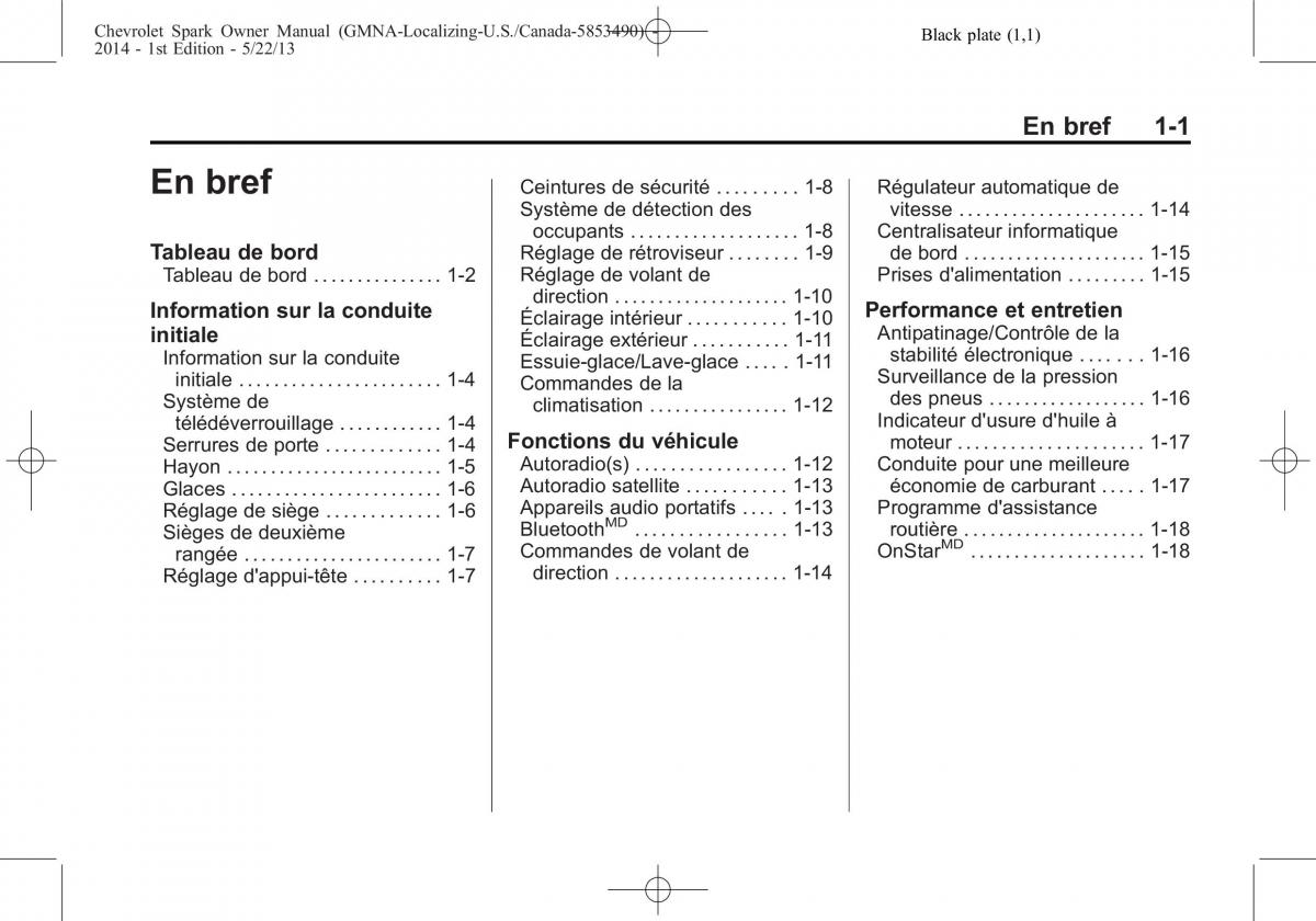 Chevrolet Spark M300 manuel du proprietaire / page 7