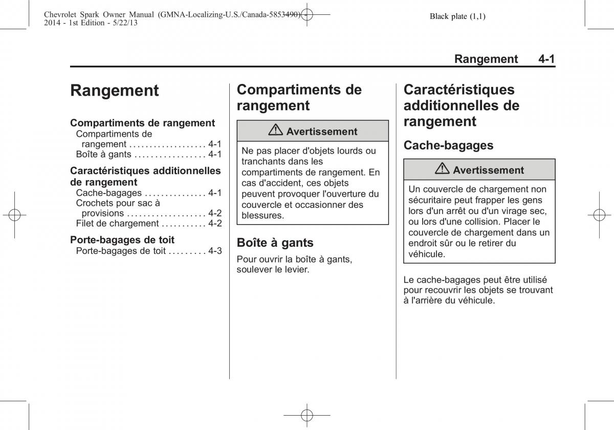 Chevrolet Spark M300 manuel du proprietaire / page 97