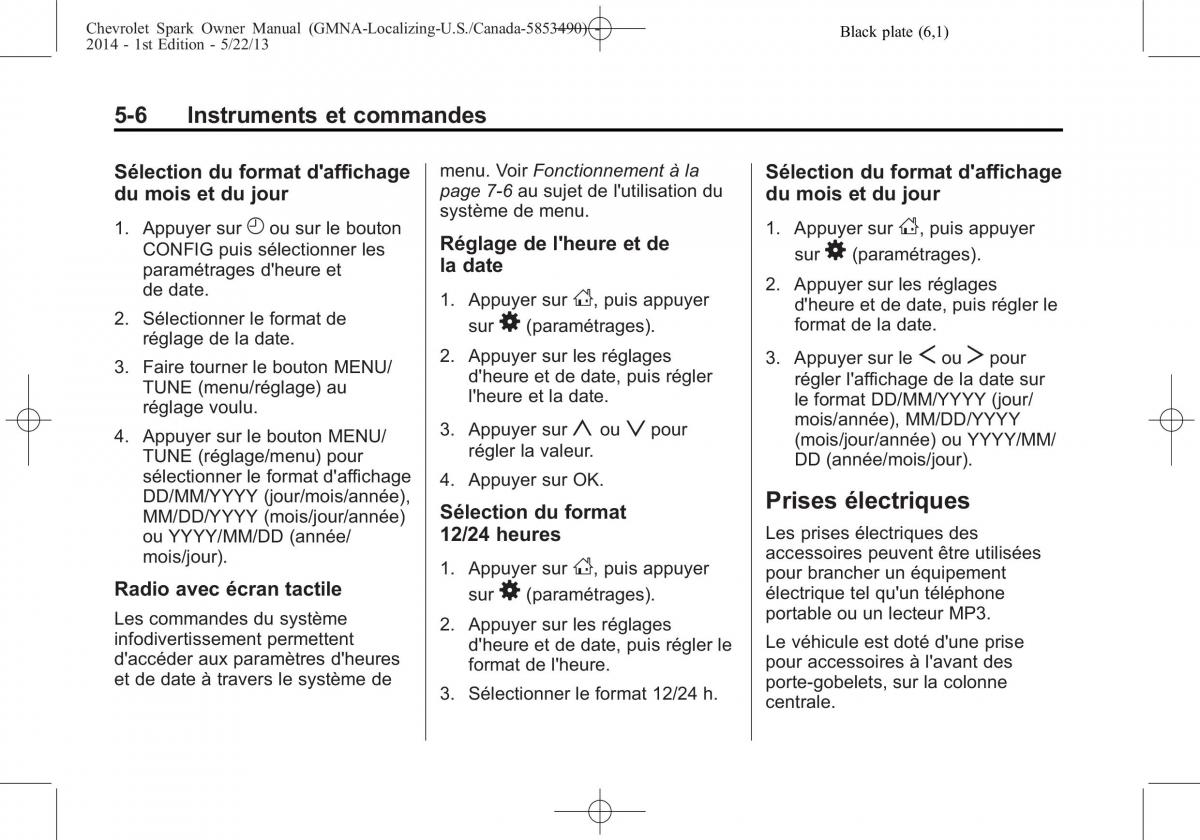 Chevrolet Spark M300 manuel du proprietaire / page 106