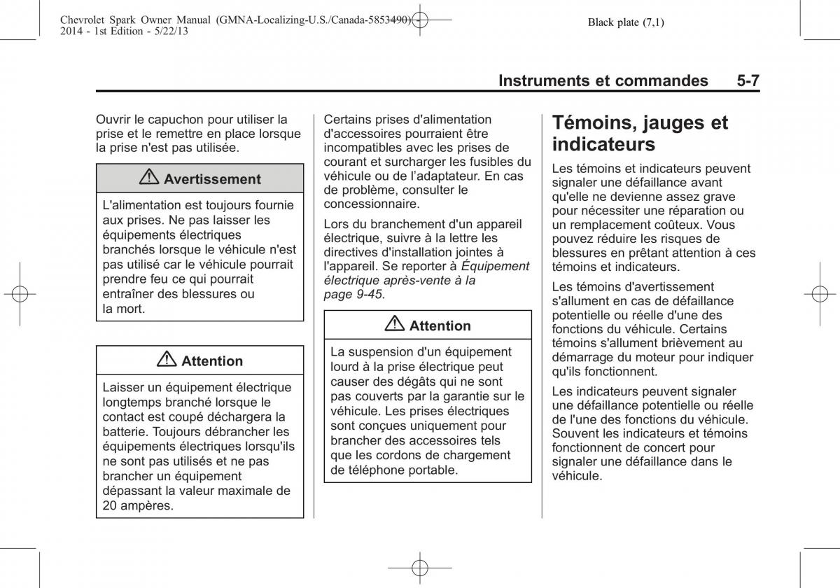 Chevrolet Spark M300 manuel du proprietaire / page 107