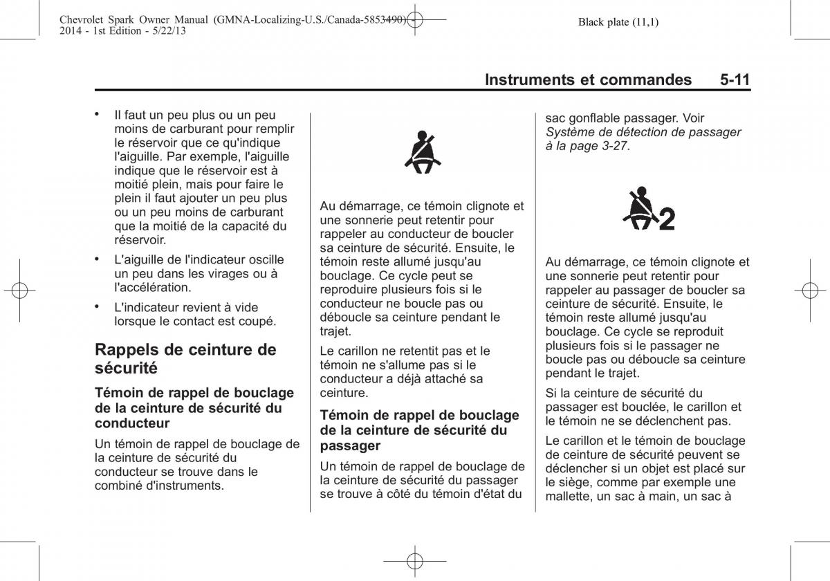 Chevrolet Spark M300 manuel du proprietaire / page 111