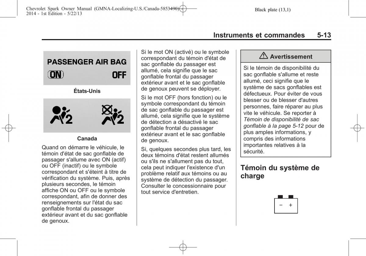 Chevrolet Spark M300 manuel du proprietaire / page 113