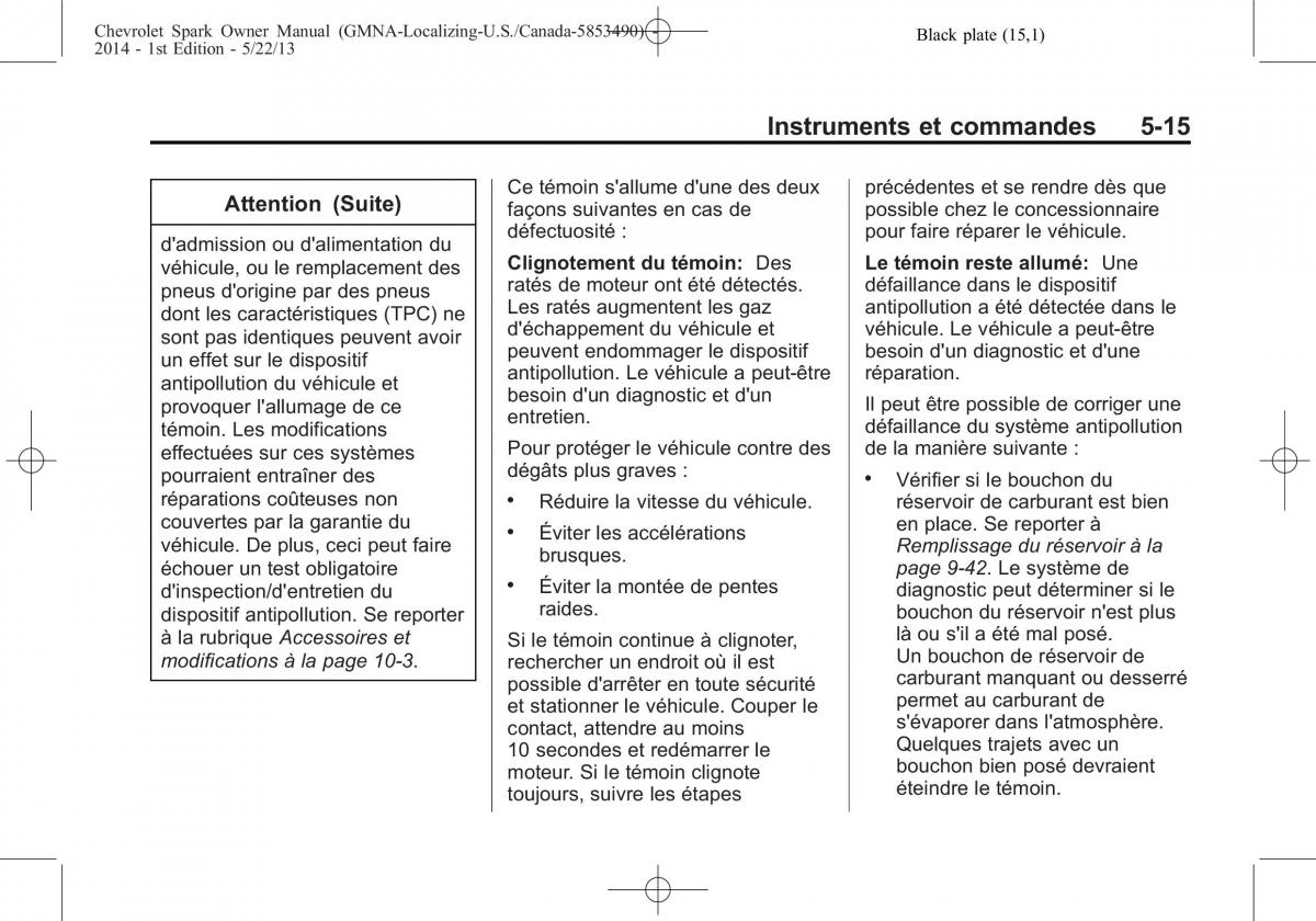 Chevrolet Spark M300 manuel du proprietaire / page 115