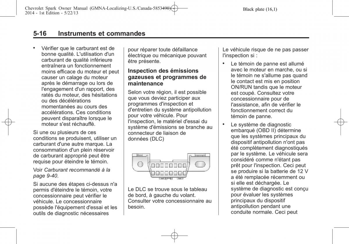 Chevrolet Spark M300 manuel du proprietaire / page 116