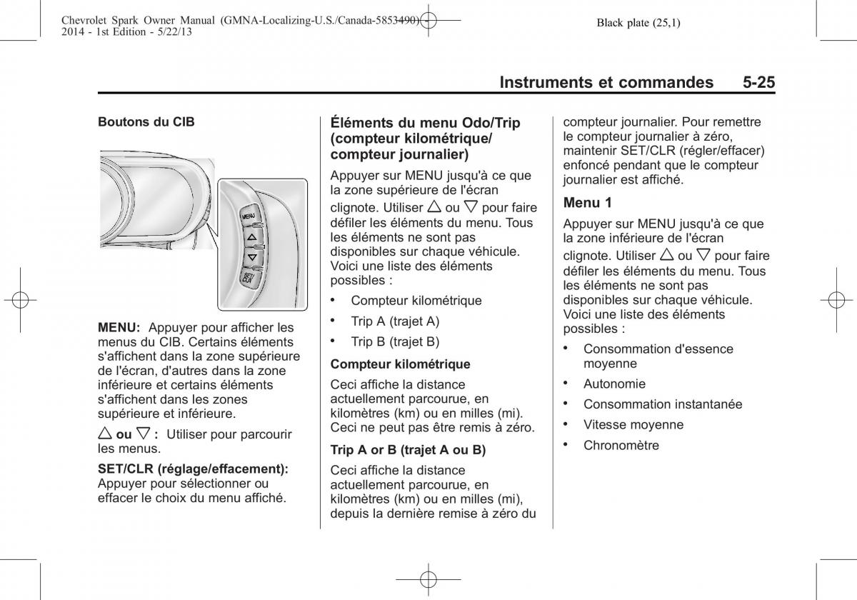 Chevrolet Spark M300 manuel du proprietaire / page 125