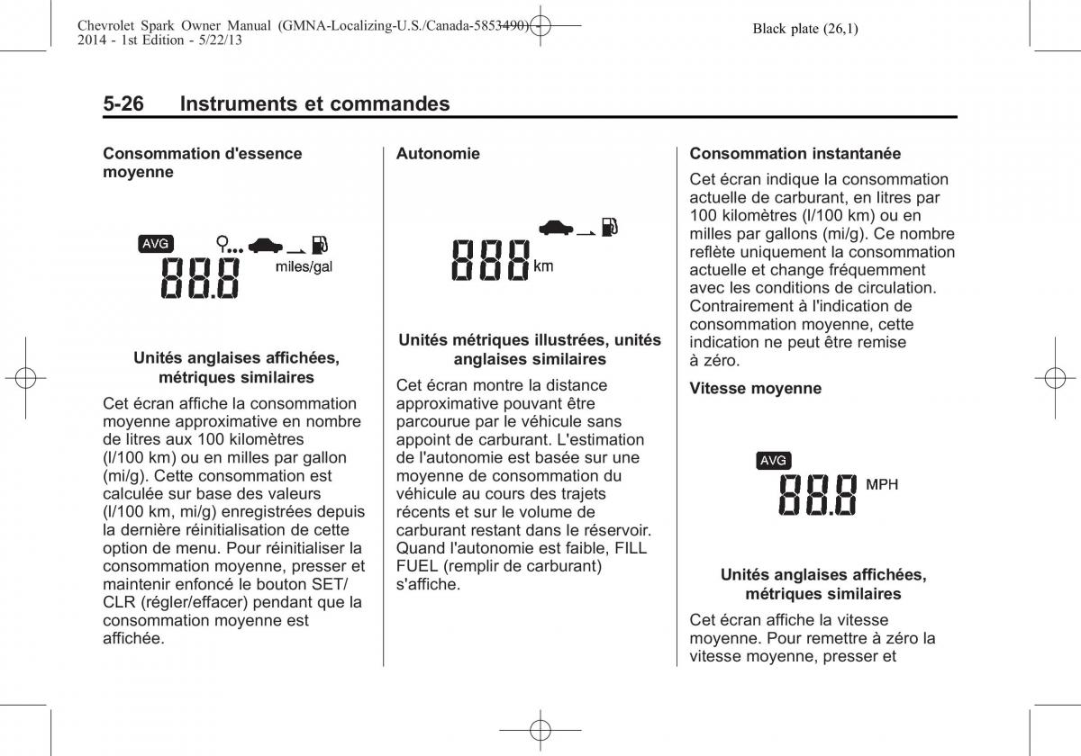 Chevrolet Spark M300 manuel du proprietaire / page 126