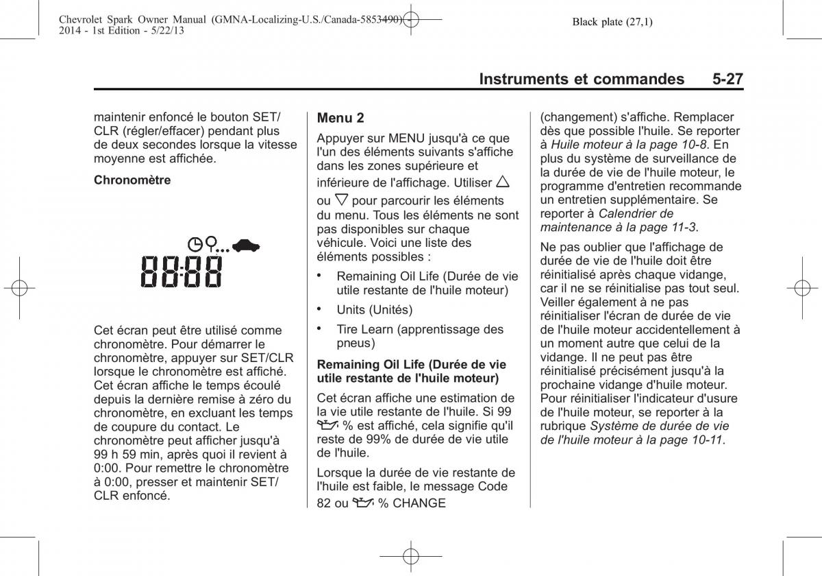 Chevrolet Spark M300 manuel du proprietaire / page 127