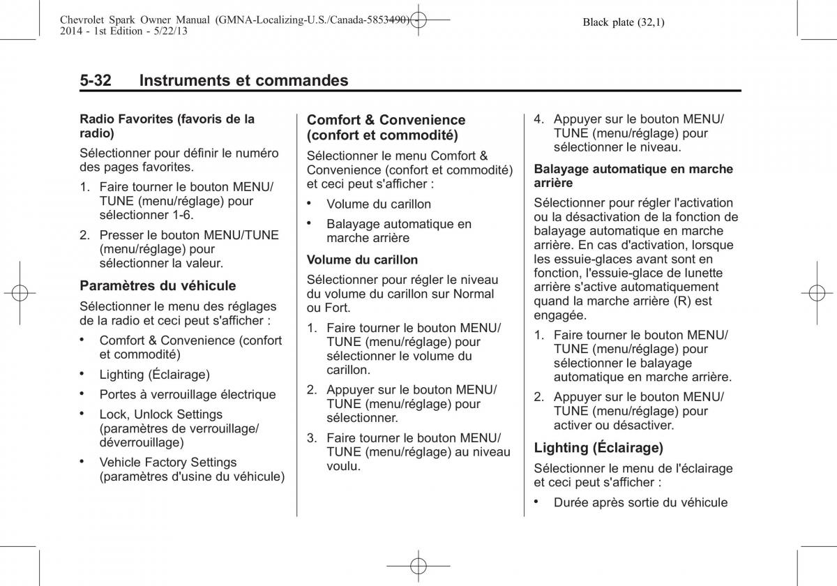 Chevrolet Spark M300 manuel du proprietaire / page 132