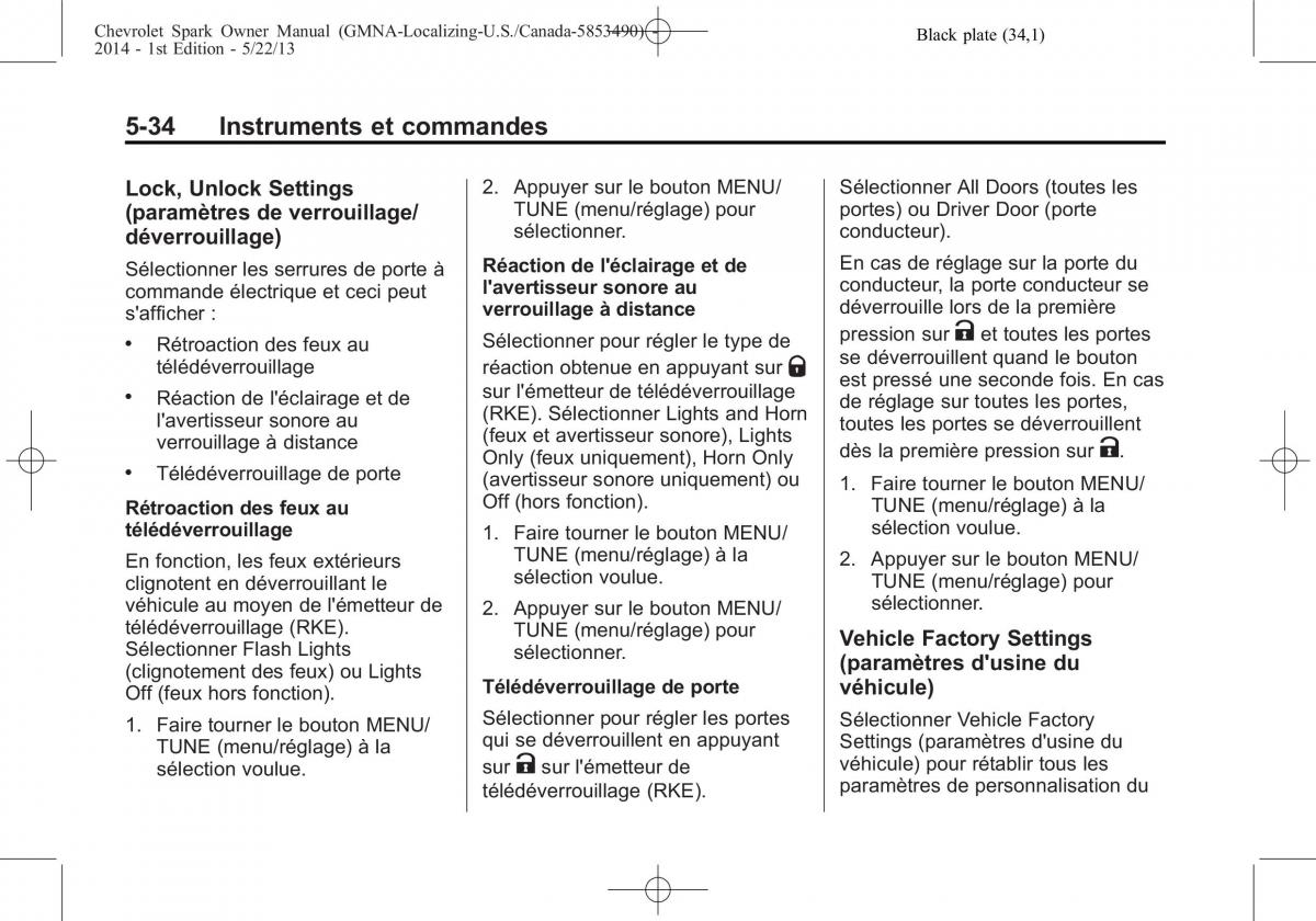 Chevrolet Spark M300 manuel du proprietaire / page 134