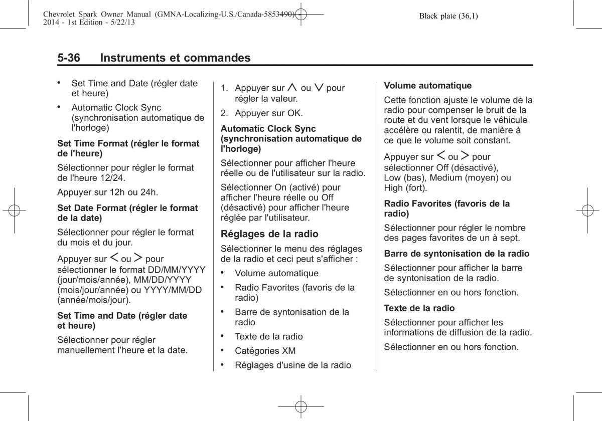 Chevrolet Spark M300 manuel du proprietaire / page 136