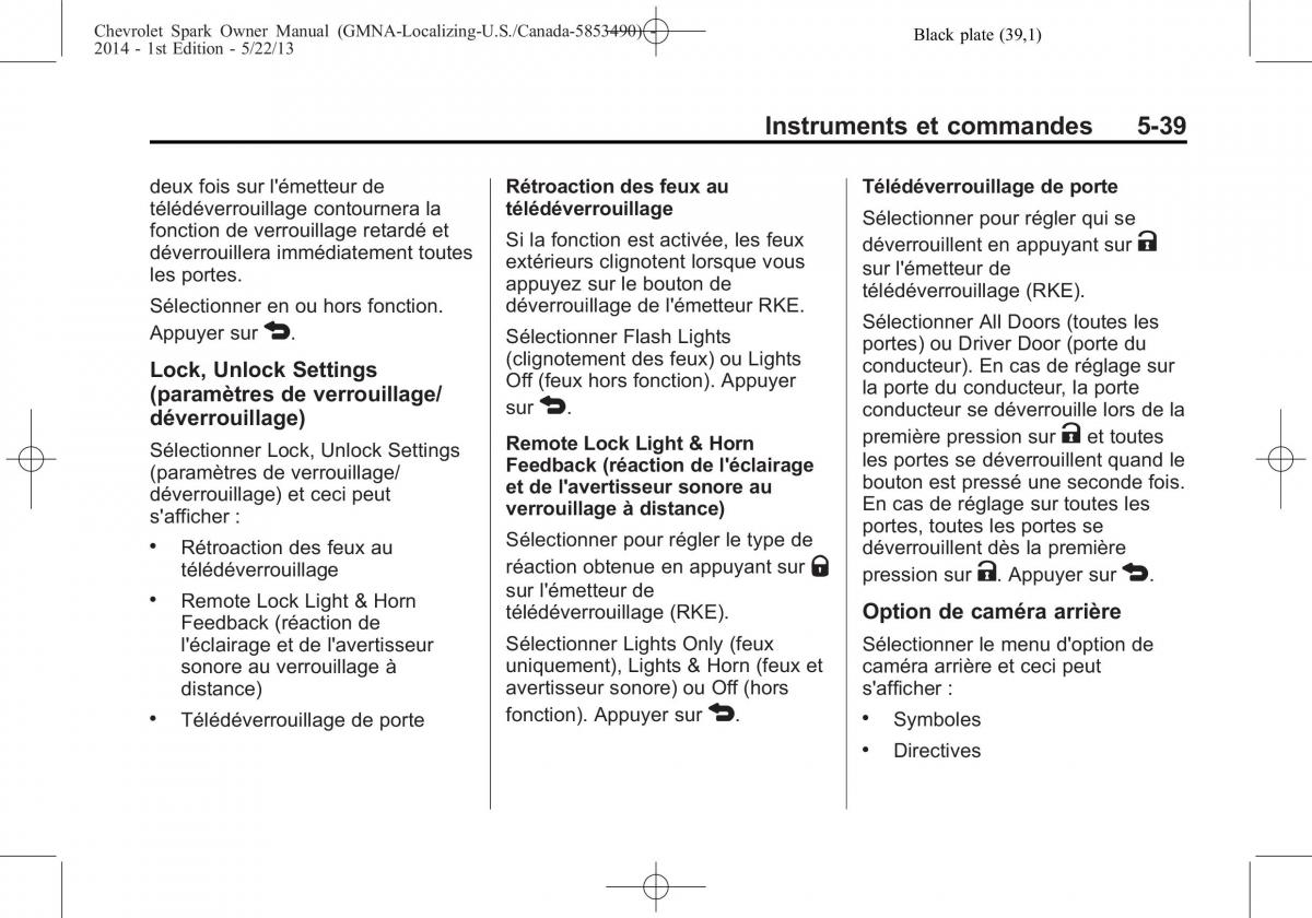 Chevrolet Spark M300 manuel du proprietaire / page 139