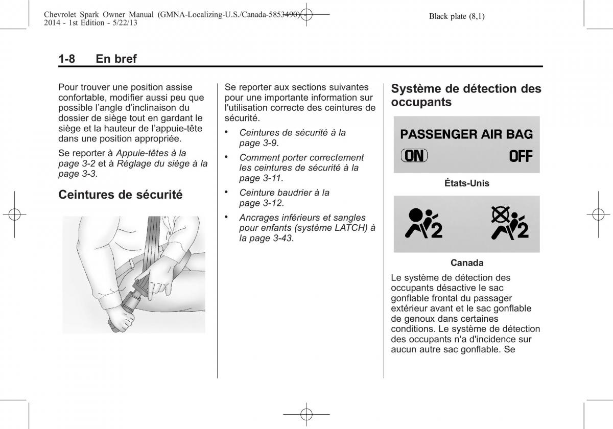 Chevrolet Spark M300 manuel du proprietaire / page 14