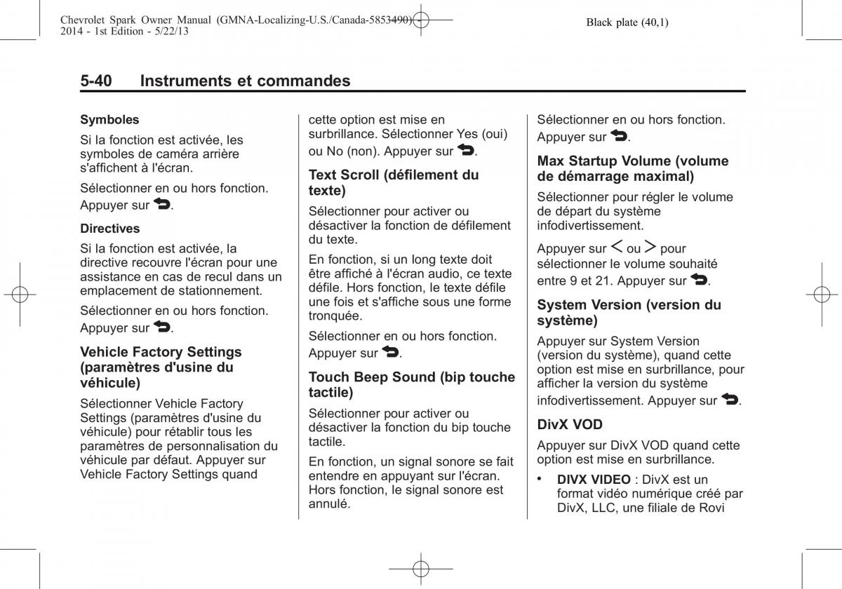 Chevrolet Spark M300 manuel du proprietaire / page 140