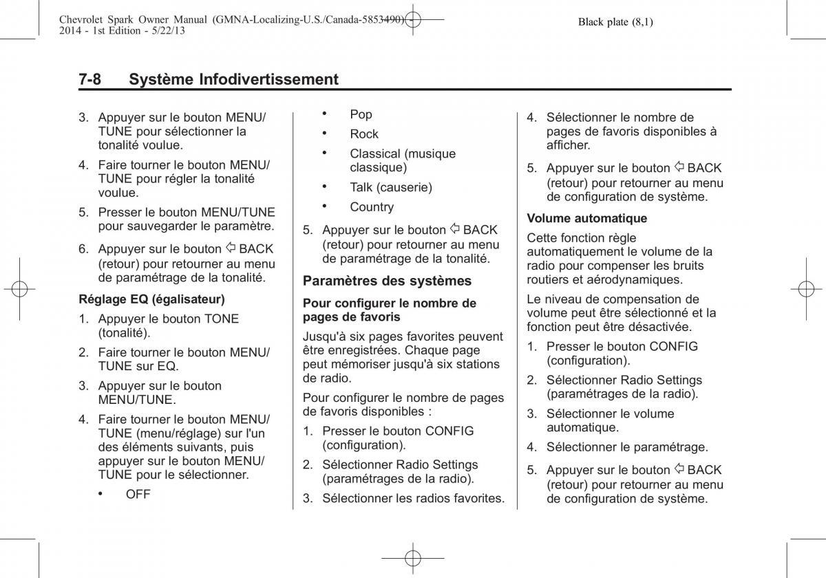 Chevrolet Spark M300 manuel du proprietaire / page 158