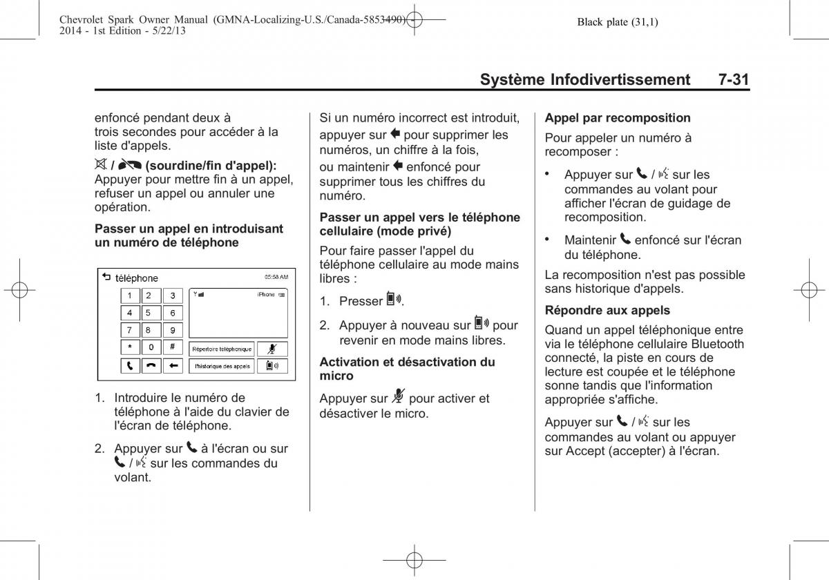 Chevrolet Spark M300 manuel du proprietaire / page 181