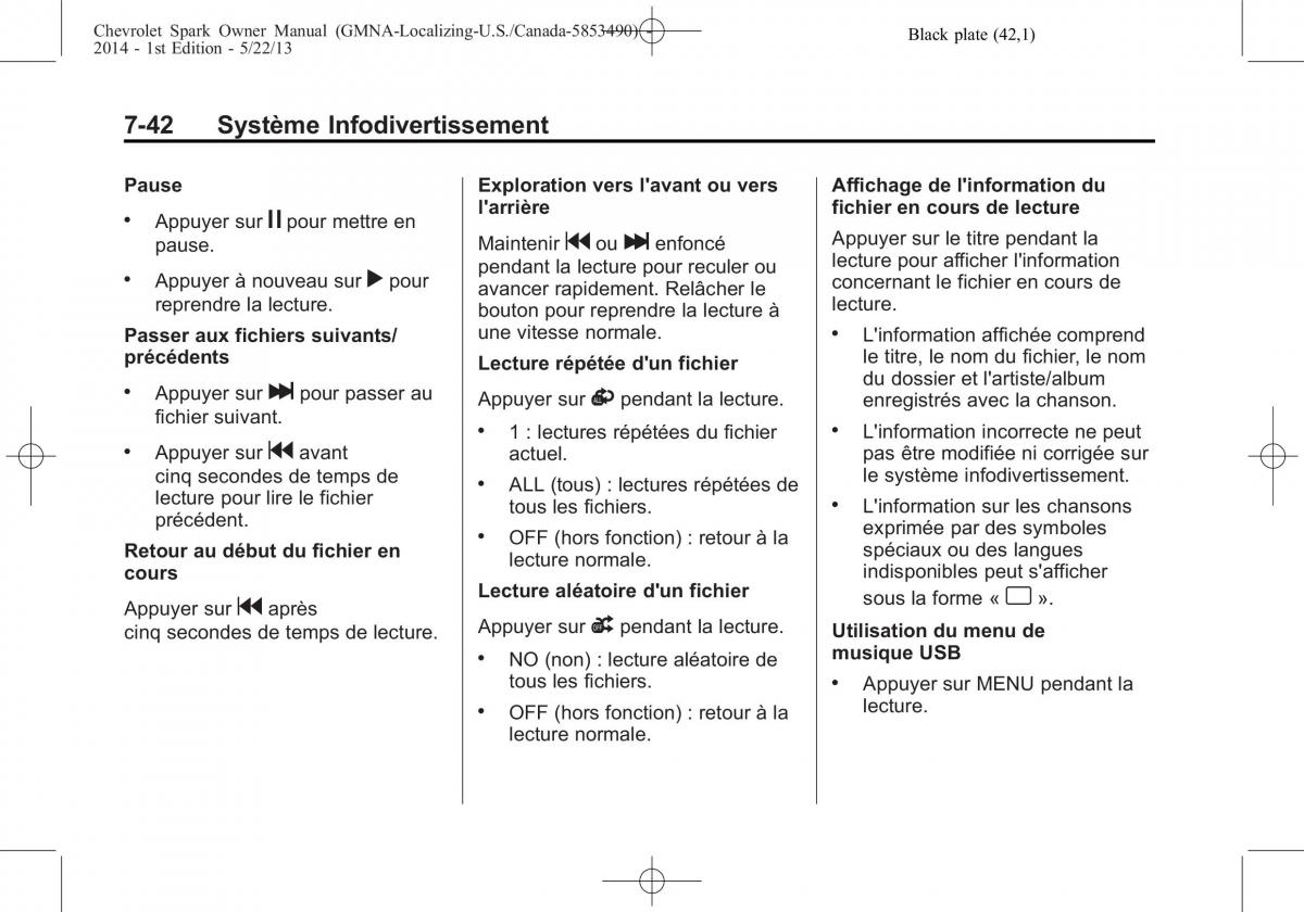 Chevrolet Spark M300 manuel du proprietaire / page 192