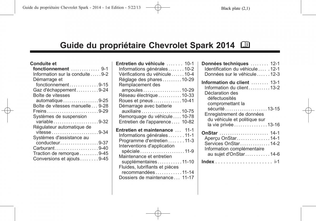 Chevrolet Spark M300 manuel du proprietaire / page 2