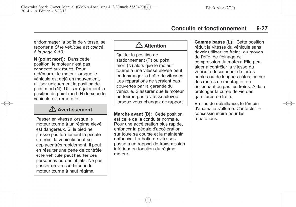 Chevrolet Spark M300 manuel du proprietaire / page 233