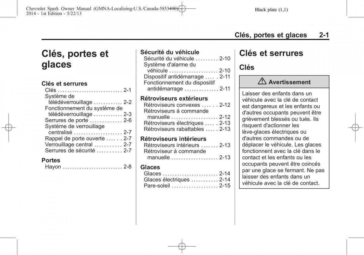 Chevrolet Spark M300 manuel du proprietaire / page 25