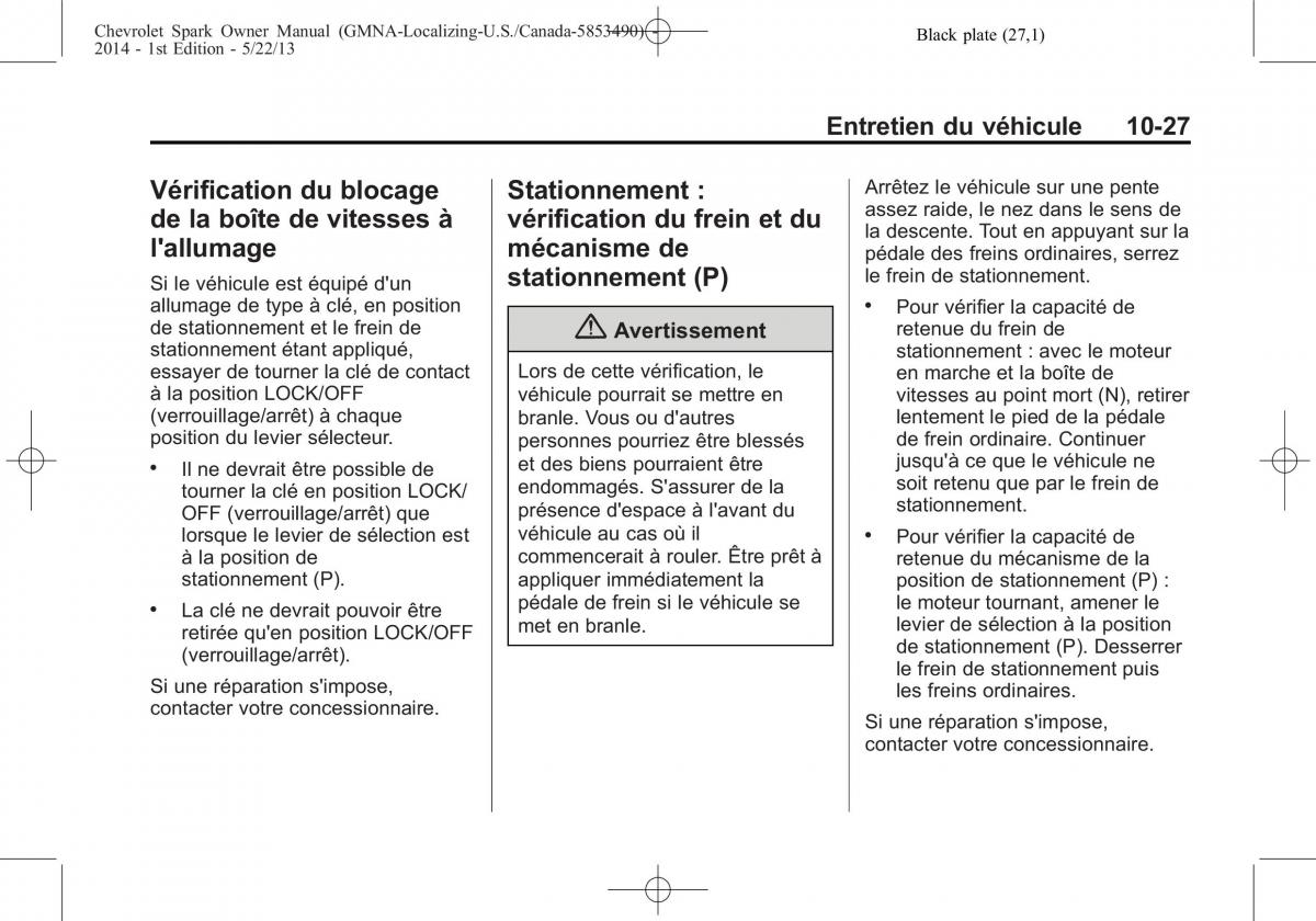 Chevrolet Spark M300 manuel du proprietaire / page 279