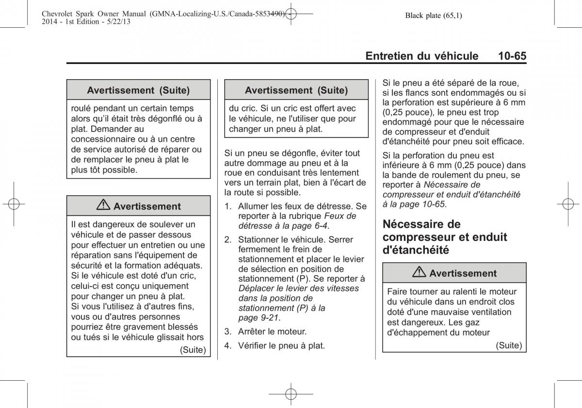 Chevrolet Spark M300 manuel du proprietaire / page 317