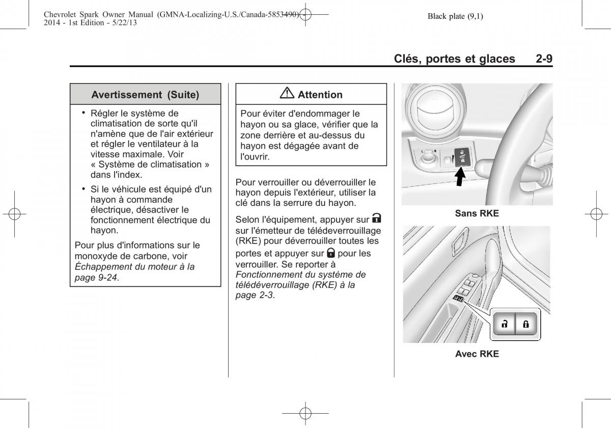 Chevrolet Spark M300 manuel du proprietaire / page 33