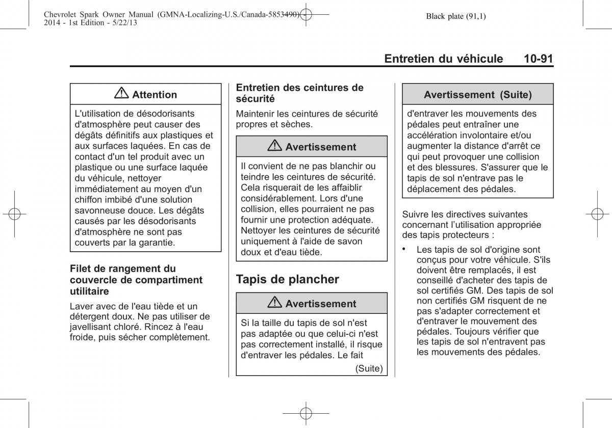 Chevrolet Spark M300 manuel du proprietaire / page 343