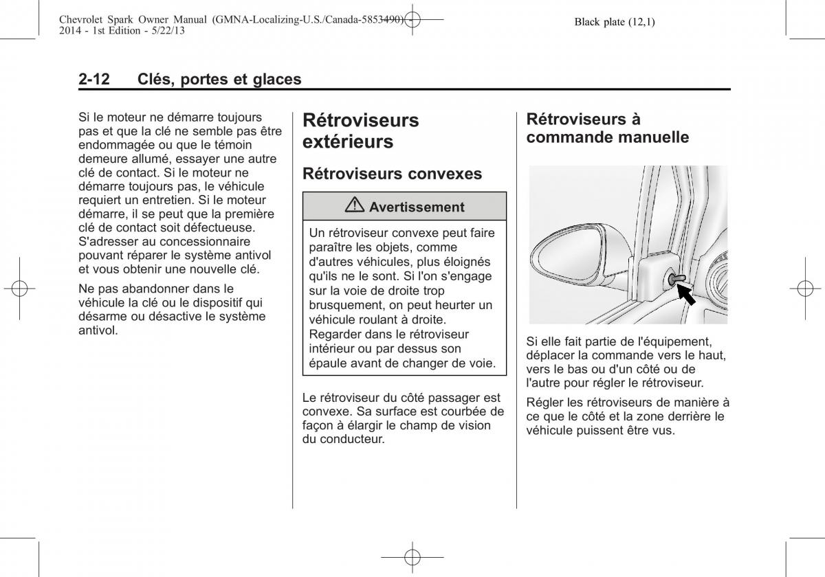 Chevrolet Spark M300 manuel du proprietaire / page 36