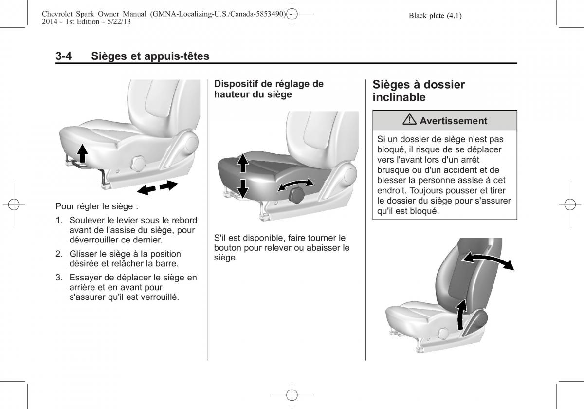 Chevrolet Spark M300 manuel du proprietaire / page 44