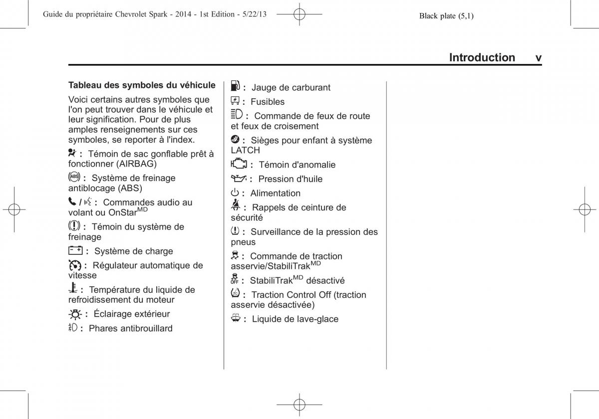 Chevrolet Spark M300 manuel du proprietaire / page 5