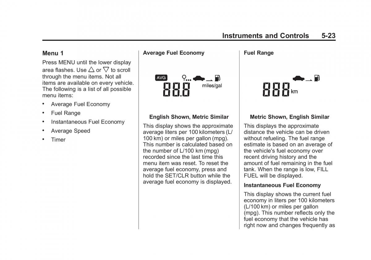 Chevrolet Spark M300 owners manual / page 117