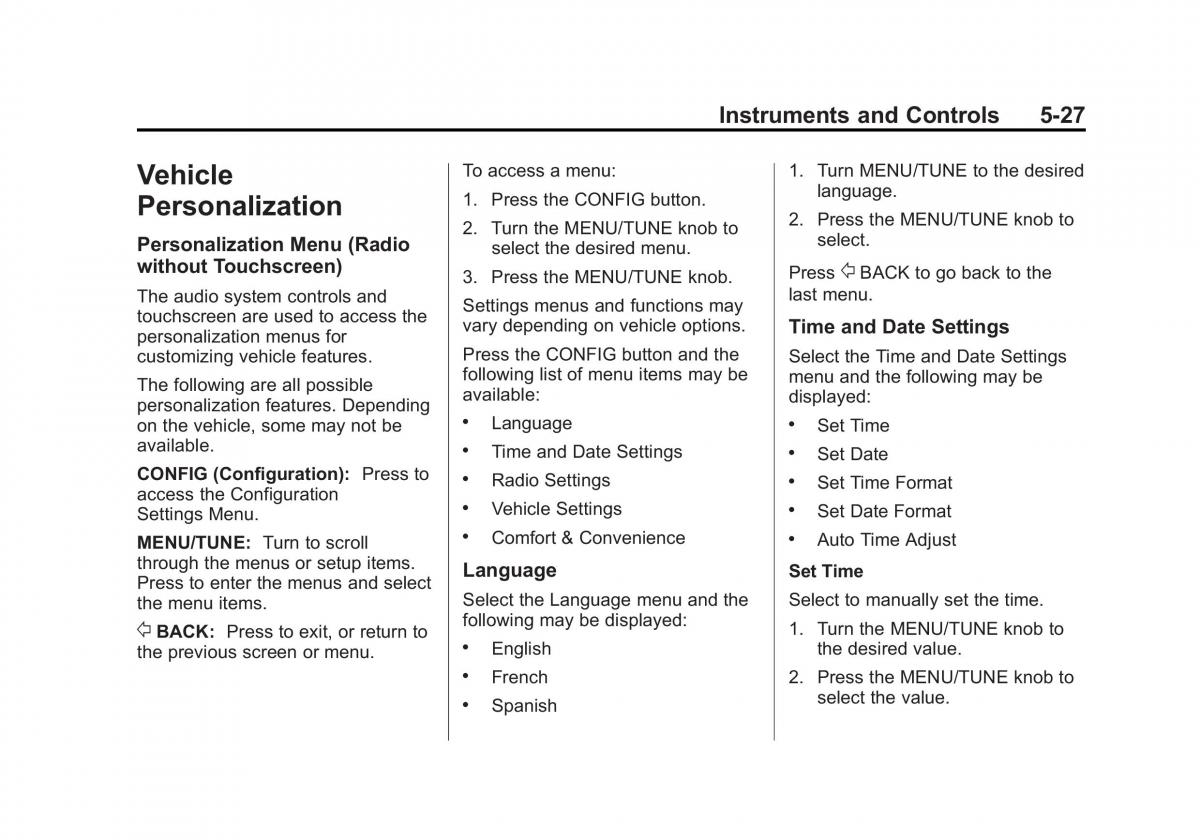 Chevrolet Spark M300 owners manual / page 121