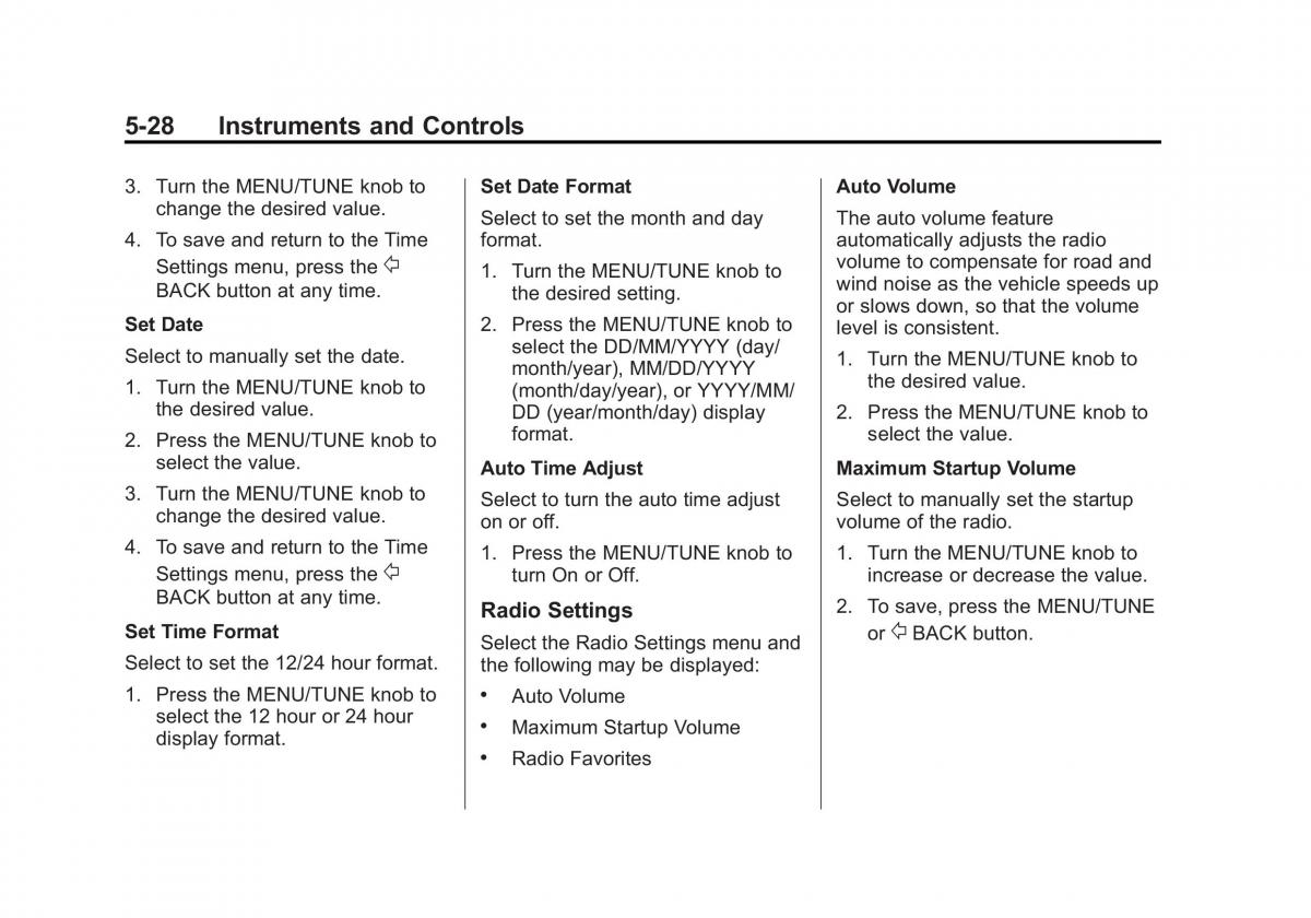 Chevrolet Spark M300 owners manual / page 122