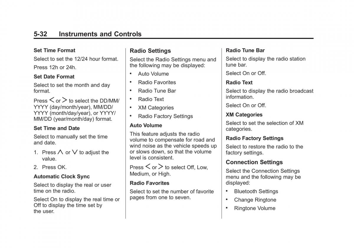 Chevrolet Spark M300 owners manual / page 126