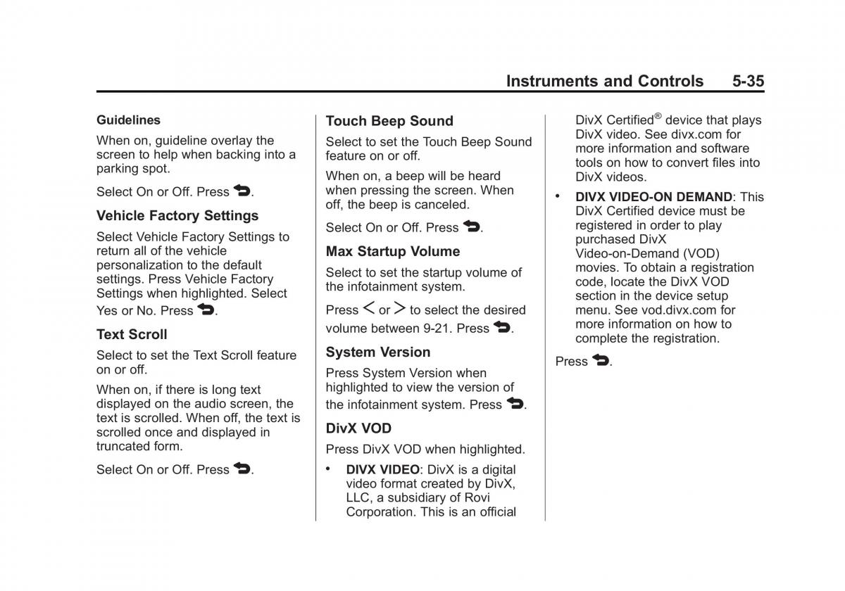 Chevrolet Spark M300 owners manual / page 129