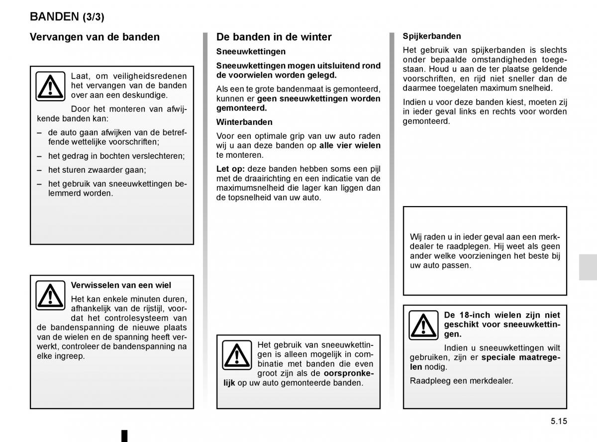 Renault Scenic III 3 handleiding / page 215