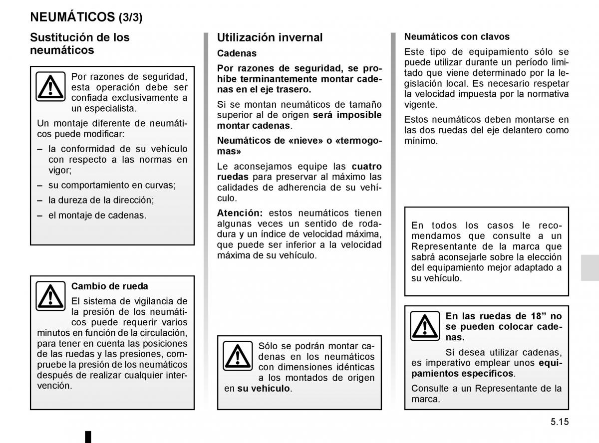 Renault Scenic III 3 manual del propietario / page 215