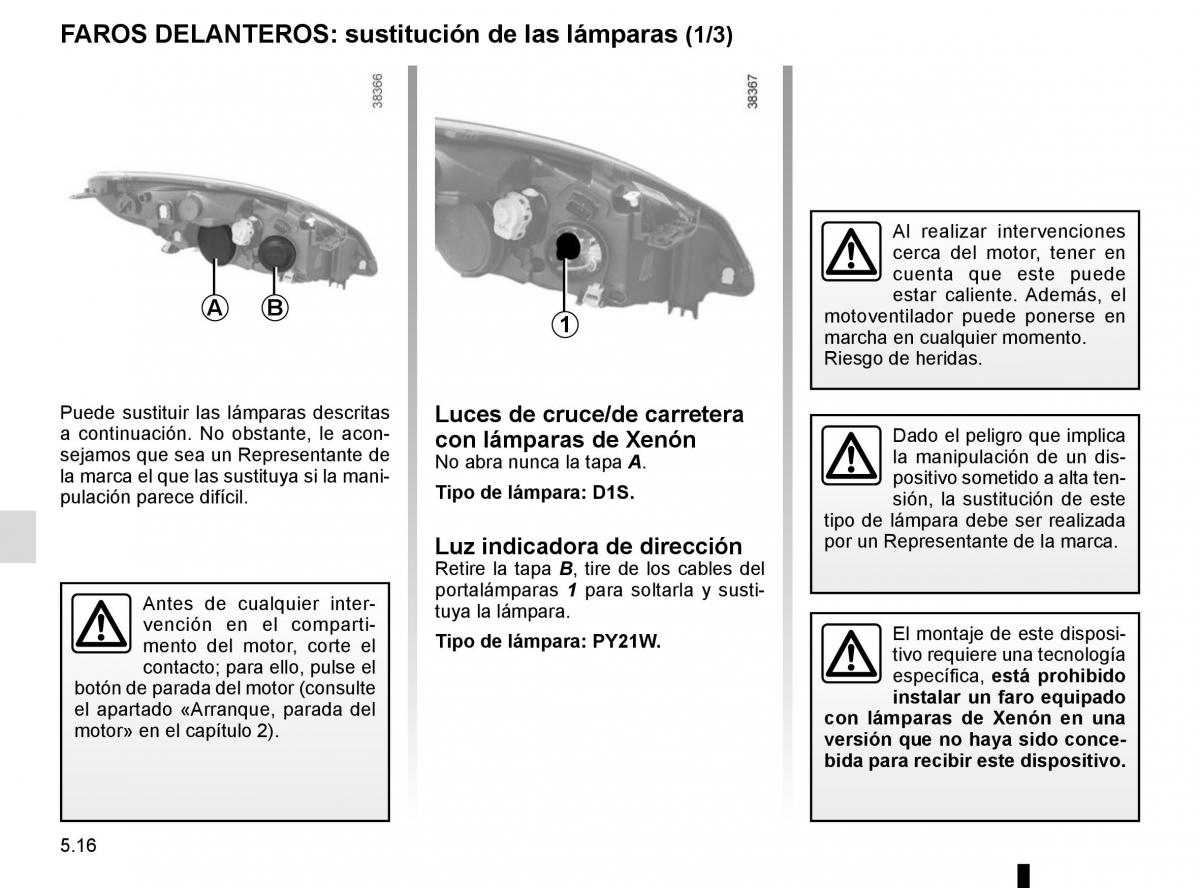 Renault Scenic III 3 manual del propietario / page 216