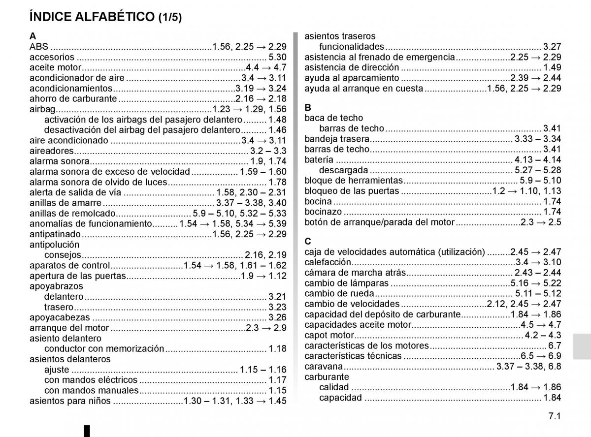 Renault Scenic III 3 manual del propietario / page 263