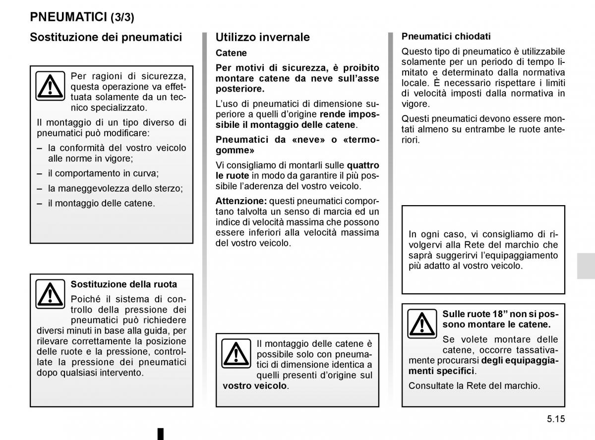 Renault Scenic III 3 manuale del proprietario / page 215