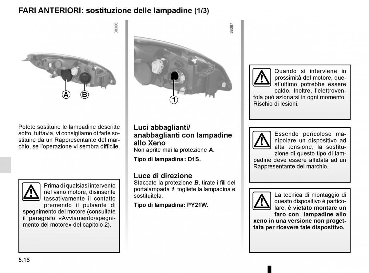 Renault Scenic III 3 manuale del proprietario / page 216