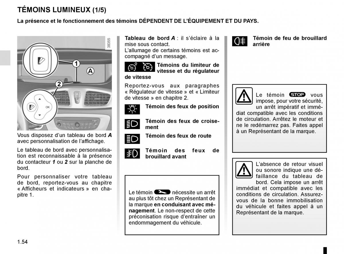 Renault Scenic III 3 manuel du proprietaire / page 60