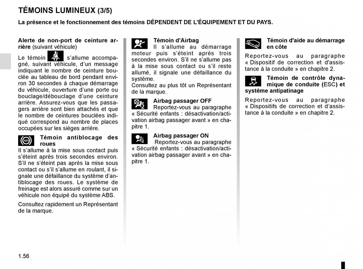 Renault Scenic III 3 manuel du proprietaire / page 62