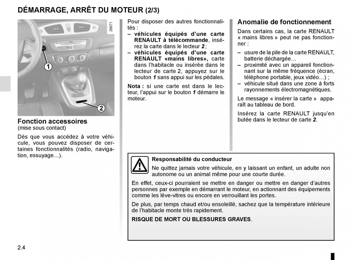 Renault Scenic III 3 manuel du proprietaire / page 98