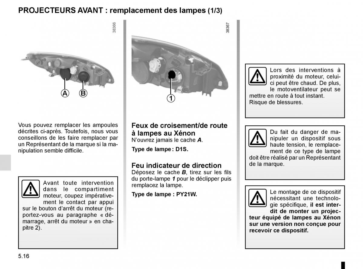 Renault Scenic III 3 manuel du proprietaire / page 216