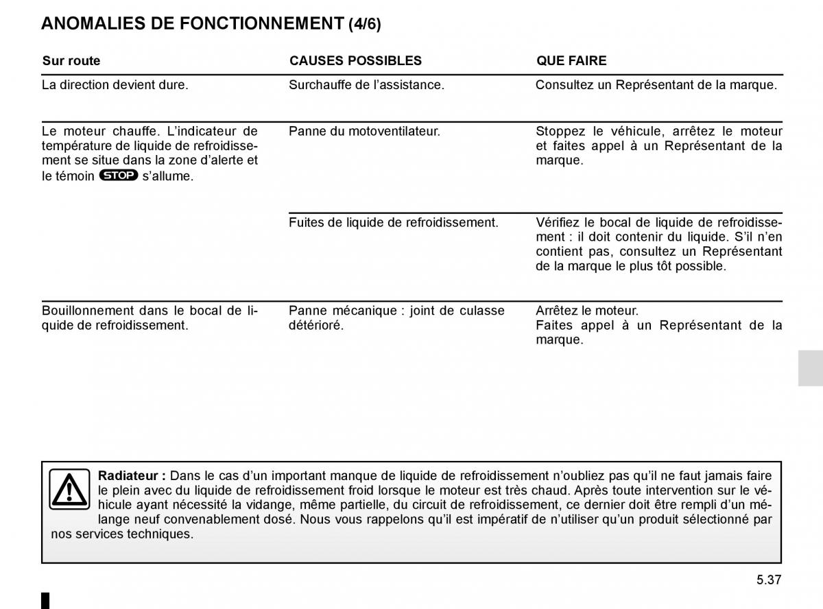 Renault Scenic III 3 manuel du proprietaire / page 237