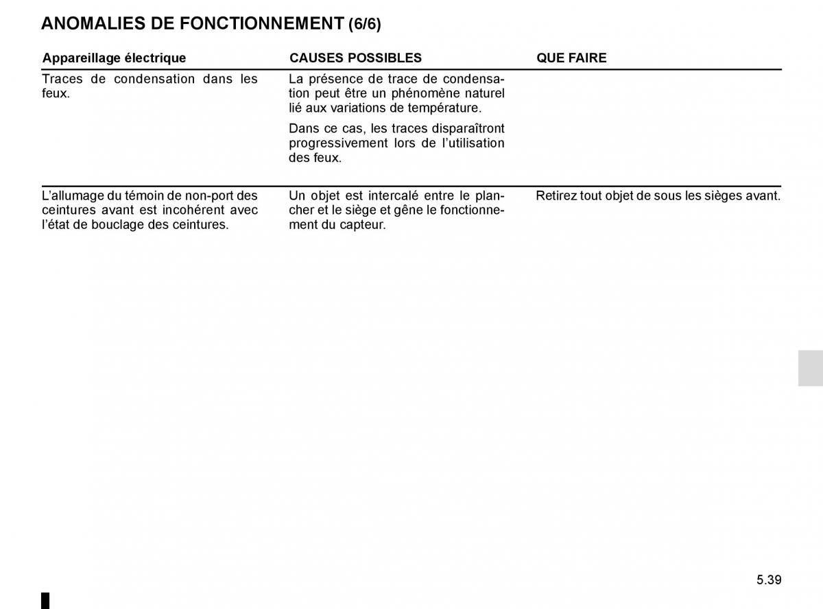 Renault Scenic III 3 manuel du proprietaire / page 239